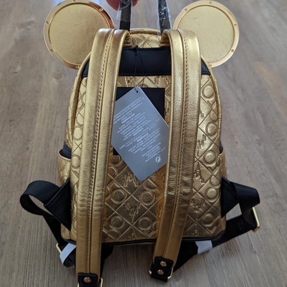 NWT Loungefly Disney World 50th Anniversary Gold Mini Backpack - Picture 8 of 12